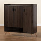Baldor Modern and Contemporary Dark Brown Finished Wood 3-Door Shoe Cabinet FredCo