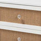 Balta Mid-Century Modern Transitional Oak Brown Rattan and White Finished Wood 2-Drawer Nightstand FredCo