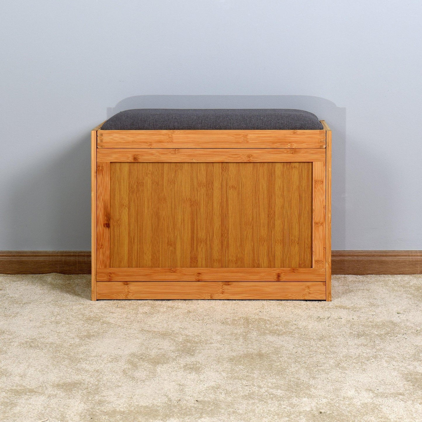 Bamboo Bench Storage Shoe Rack with Foldable Shelf 24.8 x 11.6 x 18.9 inch W40934119 FredCo