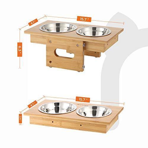 Bamboo Raised Pet 2 Bowl Stand FredCo