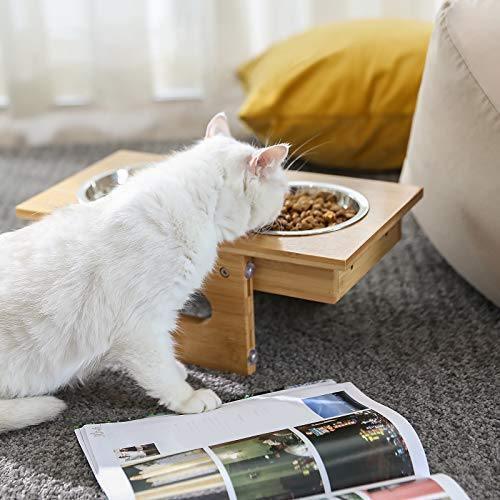Bamboo Raised Pet 2 Bowl Stand FredCo