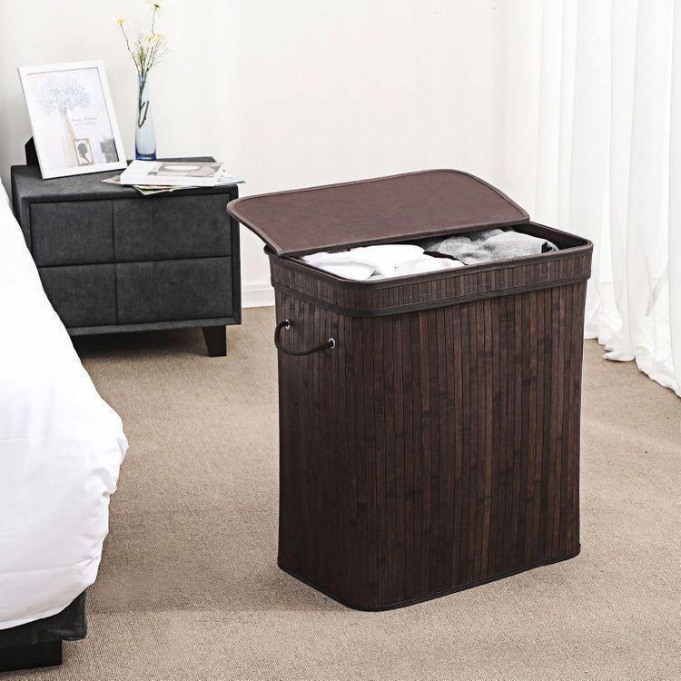 Bamboo Rectangular Laundry Hamper FredCo