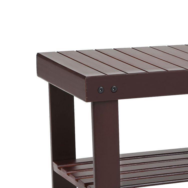 Bamboo Shoe Bench Brown FredCo