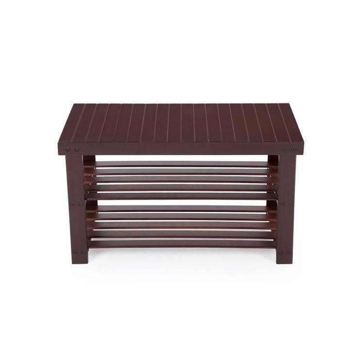 Bamboo Shoe Bench Brown FredCo