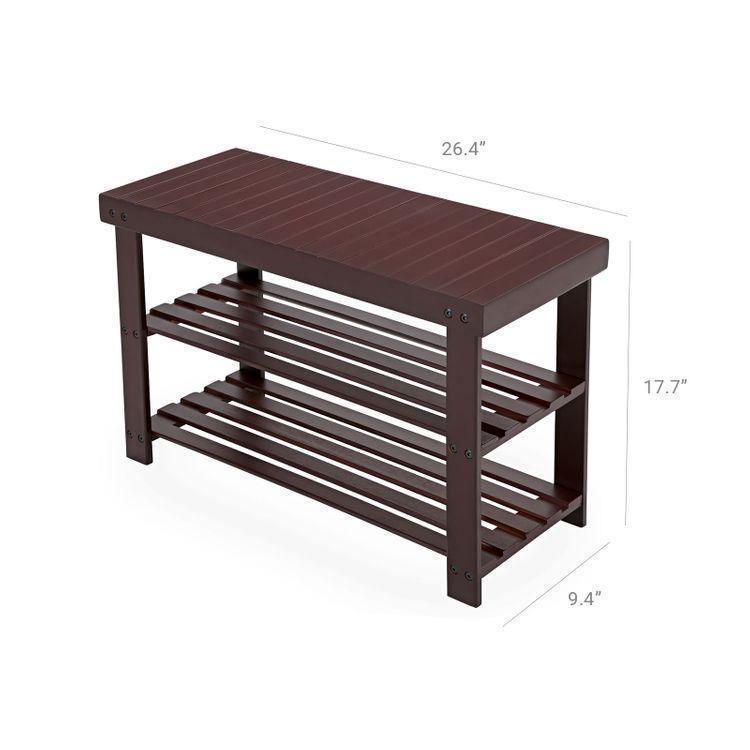 Bamboo Shoe Bench Brown FredCo
