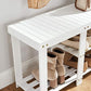 Bamboo Shoe Bench for Boots White FredCo
