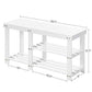 Bamboo Shoe Bench for Boots White FredCo