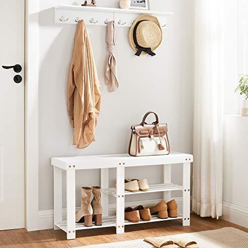 Bamboo Shoe Bench for Boots White FredCo