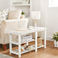 Bamboo Shoe Bench for Boots White FredCo