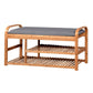 Bamboo Storage Bench，Entryway 3 Shelves Bench with FredCo