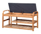 Bamboo Storage Bench，Entryway 3 Shelves Bench with FredCo