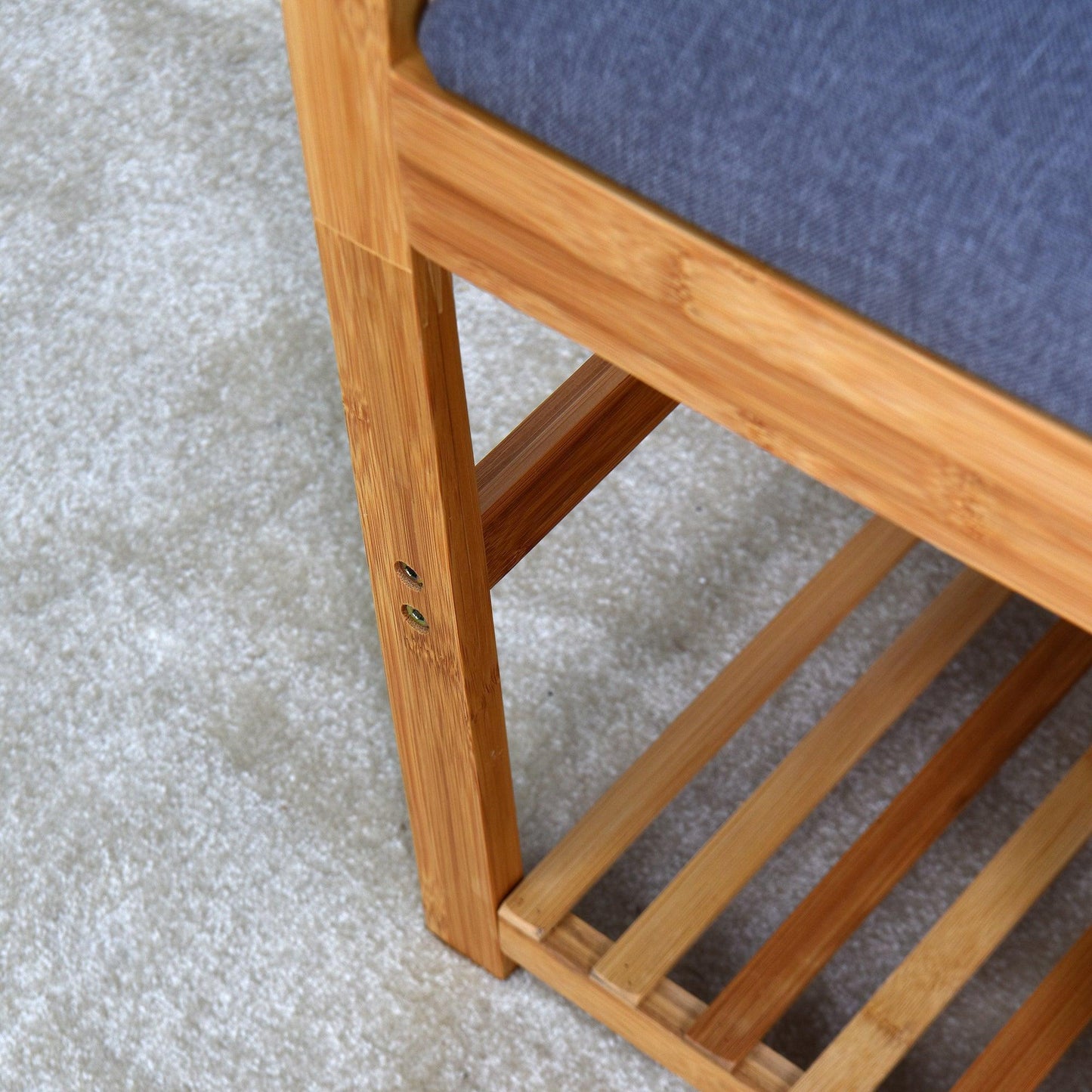 Bamboo Storage Bench，Entryway 3 Shelves Bench with FredCo