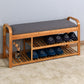 Bamboo Storage Bench，Entryway 3 Shelves Bench with FredCo