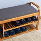 Bamboo Storage Bench，Entryway 3 Shelves Bench with FredCo