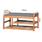 Bamboo Storage Bench，Entryway 3 Shelves Bench with FredCo