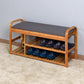 Bamboo Storage Bench，Entryway 3 Shelves Bench with FredCo