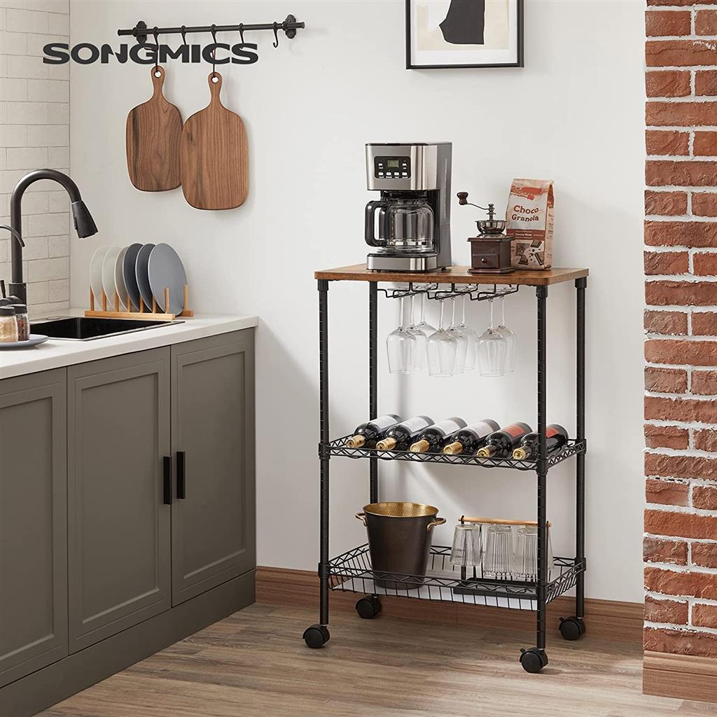 Bar Cart, Kitchen Serving Cart for Metal Wine Cart FredCo