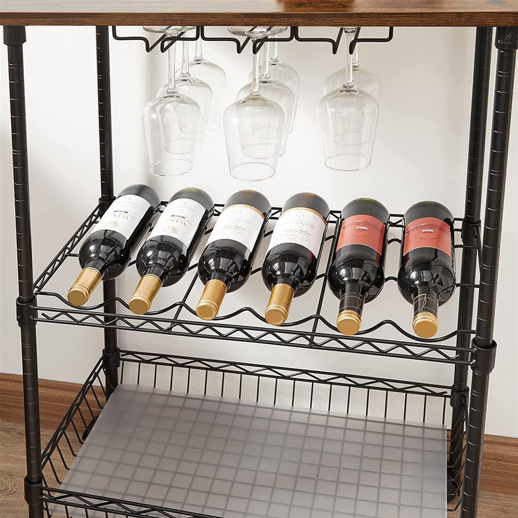 Bar Cart, Kitchen Serving Cart for Metal Wine Cart FredCo