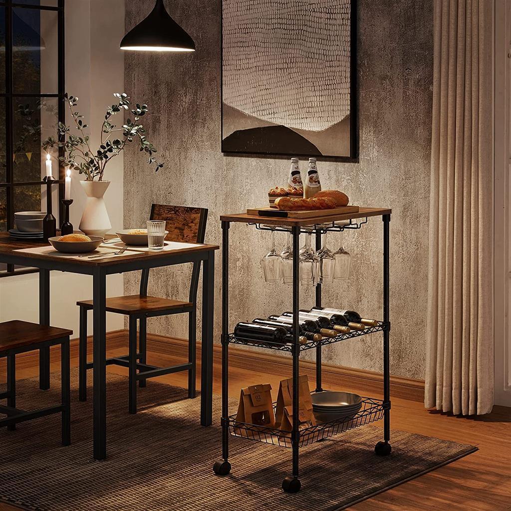 Bar Cart, Kitchen Serving Cart for Metal Wine Cart FredCo