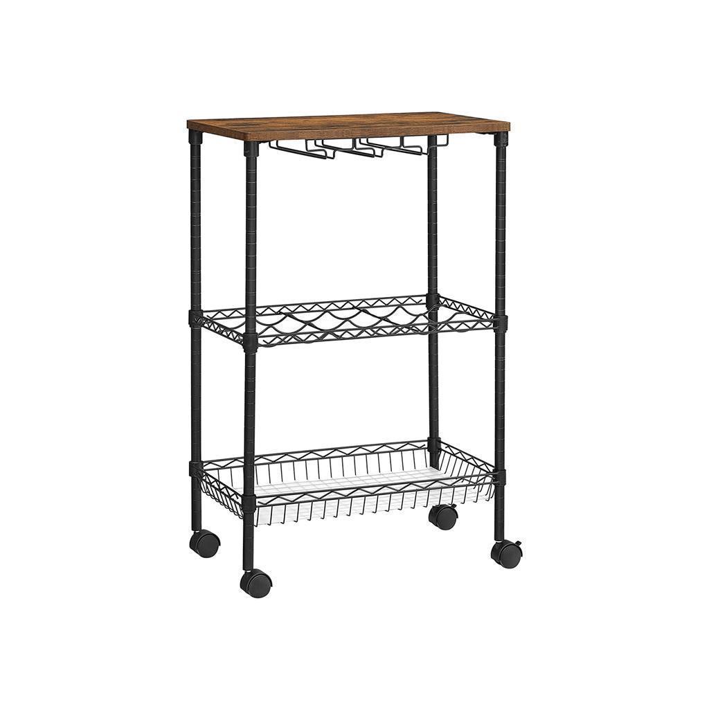 Bar Cart, Kitchen Serving Cart for Metal Wine Cart FredCo