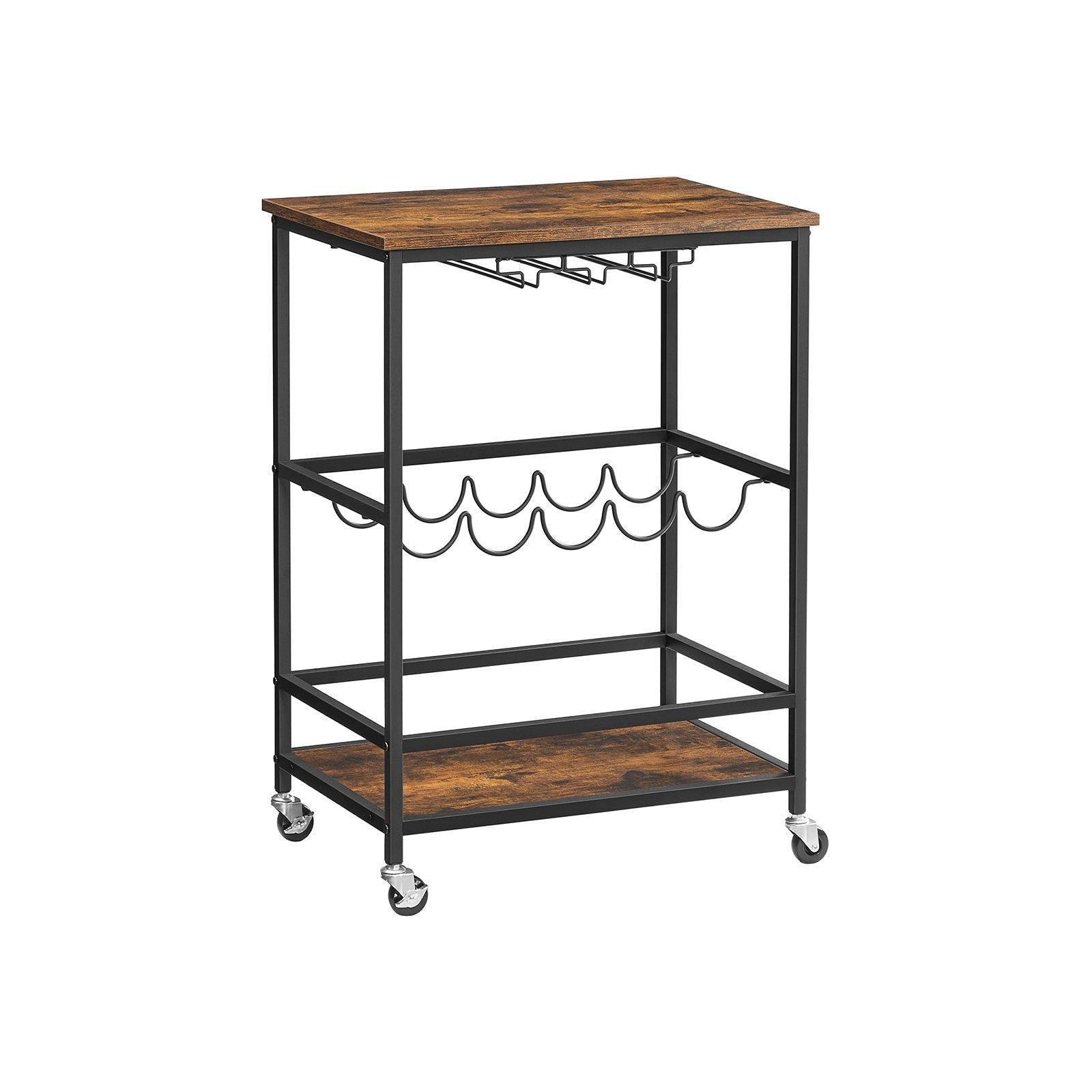 Bar Cart Rustic Brown and Black FredCo