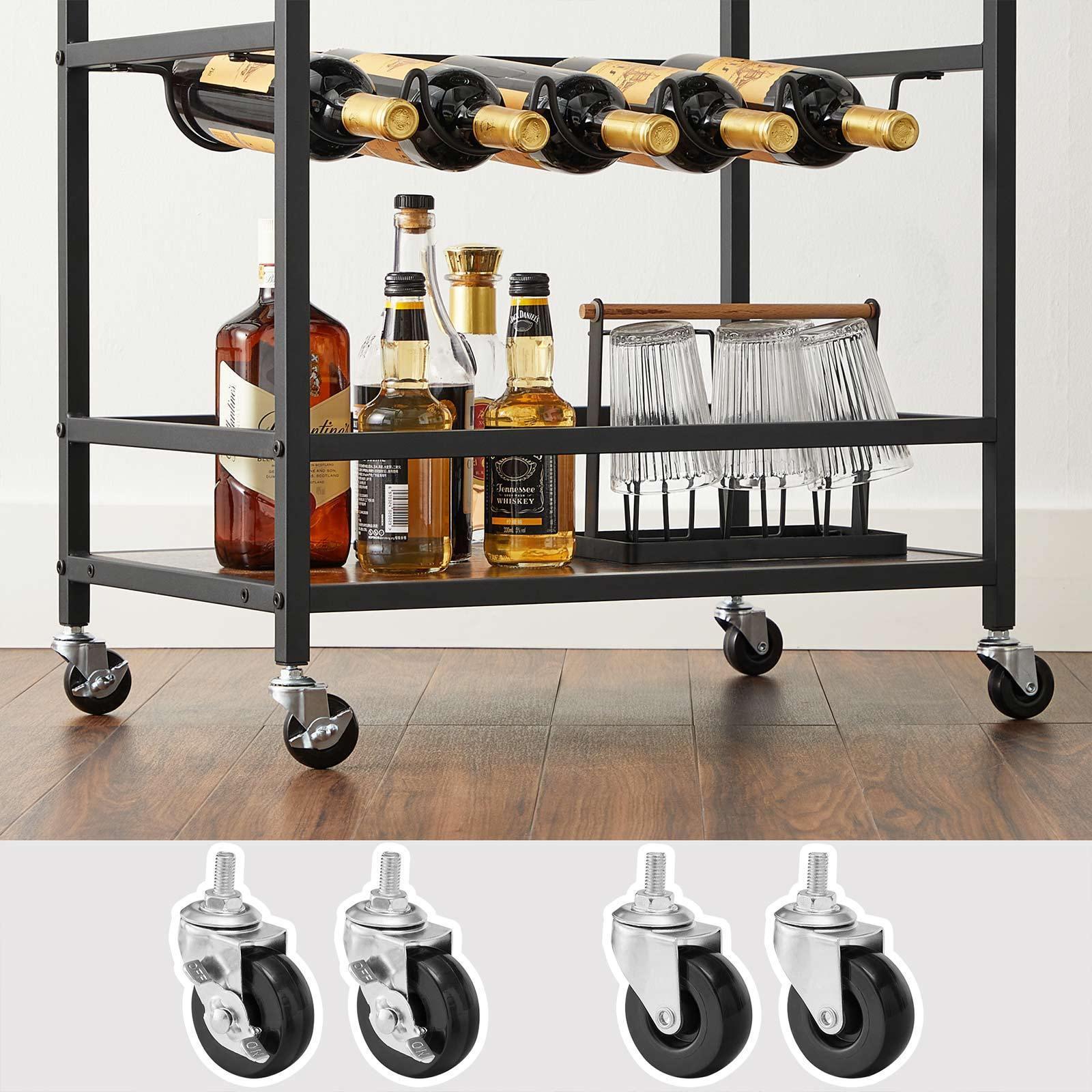 Bar Cart Rustic Brown and Black FredCo