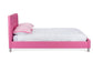 Barbara Pink Leather Modern Full Size Bed with Crystal Button Tufting FredCo