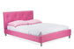 Barbara Pink Leather Modern Full Size Bed with Crystal Button Tufting FredCo