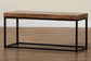 Bardot Modern Industrial Walnut Brown Finished Wood and Black Metal Accent Bench FredCo