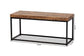 Bardot Modern Industrial Walnut Brown Finished Wood and Black Metal Accent Bench FredCo