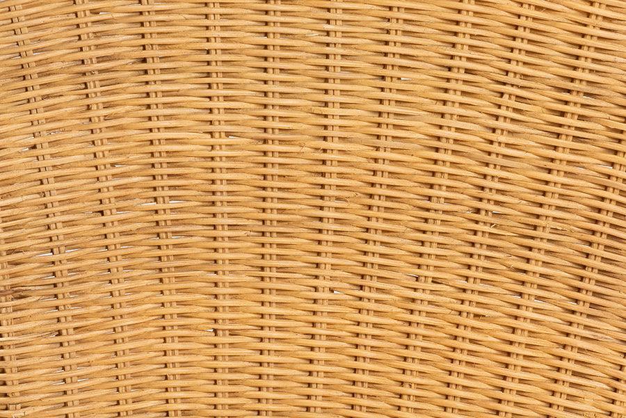 Barito Modern Bohemian Natural Brown Rattan Dining Chair FredCo