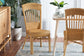Barito Modern Bohemian Natural Brown Rattan Dining Chair FredCo