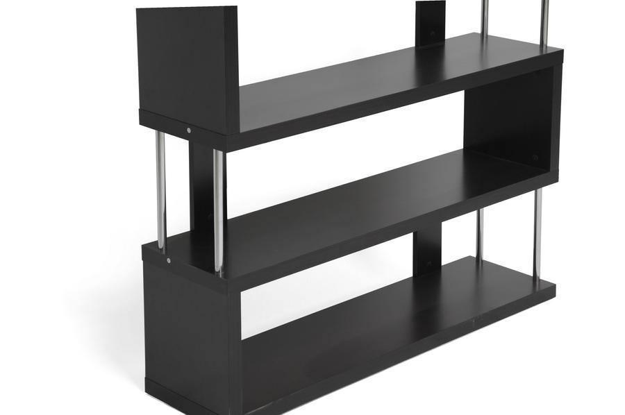 Barnes Dark Brown Three-Shelf Modern Bookcase FredCo
