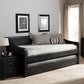 Barnstorm Modern and Contemporary Black Faux Leather Upholstered Daybed with Guest Trundle Bed FredCo