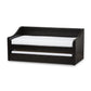 Barnstorm Modern and Contemporary Black Faux Leather Upholstered Daybed with Guest Trundle Bed FredCo