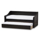 Barnstorm Modern and Contemporary Black Faux Leather Upholstered Daybed with Guest Trundle Bed FredCo
