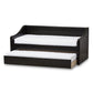 Barnstorm Modern and Contemporary Black Faux Leather Upholstered Daybed with Guest Trundle Bed FredCo