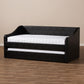 Barnstorm Modern and Contemporary Black Faux Leather Upholstered Daybed with Guest Trundle Bed FredCo