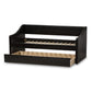 Barnstorm Modern and Contemporary Black Faux Leather Upholstered Daybed with Guest Trundle Bed FredCo