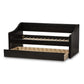 Barnstorm Modern and Contemporary Black Faux Leather Upholstered Daybed with Guest Trundle Bed FredCo