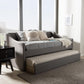 Barnstorm Modern and Contemporary Grey Fabric Upholstered Daybed with Guest Trundle Bed FredCo