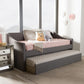 Barnstorm Modern and Contemporary Grey Fabric Upholstered Daybed with Guest Trundle Bed FredCo