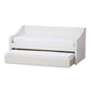 Barnstorm Modern and Contemporary White Faux Leather Upholstered Daybed with Guest Trundle Bed FredCo
