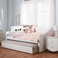 Barnstorm Modern and Contemporary White Faux Leather Upholstered Daybed with Guest Trundle Bed FredCo