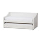 Barnstorm Modern and Contemporary White Faux Leather Upholstered Daybed with Guest Trundle Bed FredCo