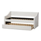 Barnstorm Modern and Contemporary White Faux Leather Upholstered Daybed with Guest Trundle Bed FredCo