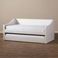 Barnstorm Modern and Contemporary White Faux Leather Upholstered Daybed with Guest Trundle Bed FredCo