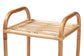 Barras Modern Bohemian Natural Brown Finished Rattan 3-Tier Display Shelf FredCo