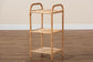 Barras Modern Bohemian Natural Brown Finished Rattan 3-Tier Display Shelf FredCo