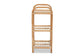 Barras Modern Bohemian Natural Brown Finished Rattan 3-Tier Display Shelf FredCo